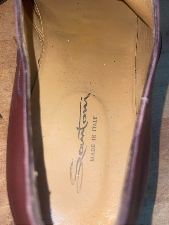 Santoni Burgundy Leather Lace-Up Derbys main image 14
